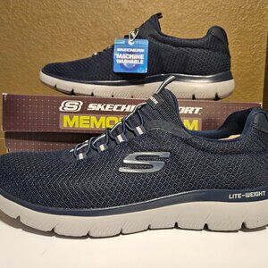 Skechers Mens Summit | Navy | Memory Foam | Slip On